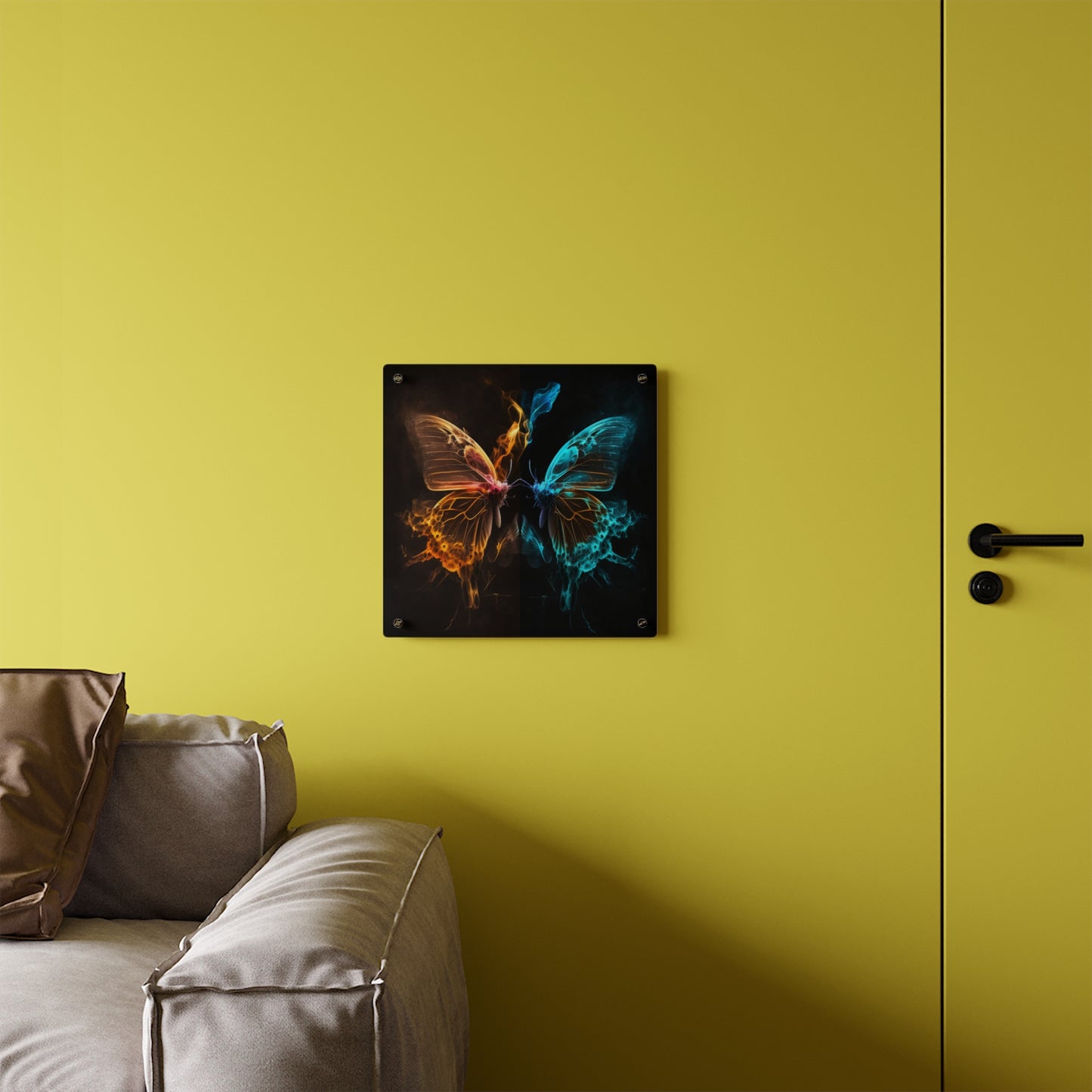 Acrylic Wall Art Panels Kiss Neon Butterfly 10