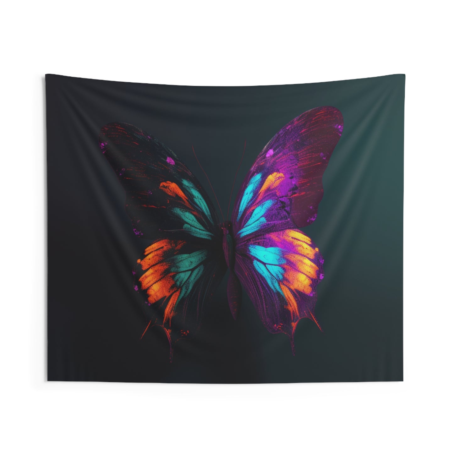 Indoor Wall Tapestries Hyper Colorful Butterfly Purple 2