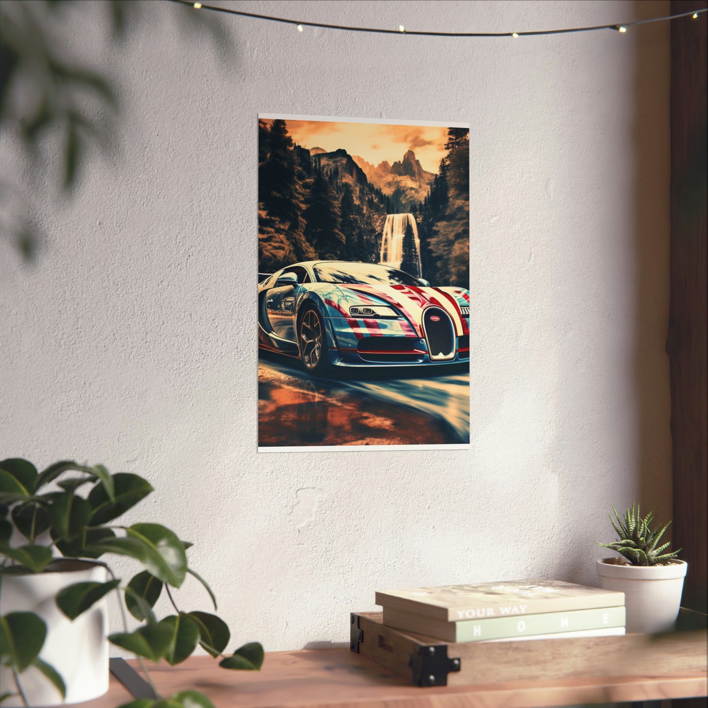 Premium Matte Vertical Posters Bugatti Waterfall 1