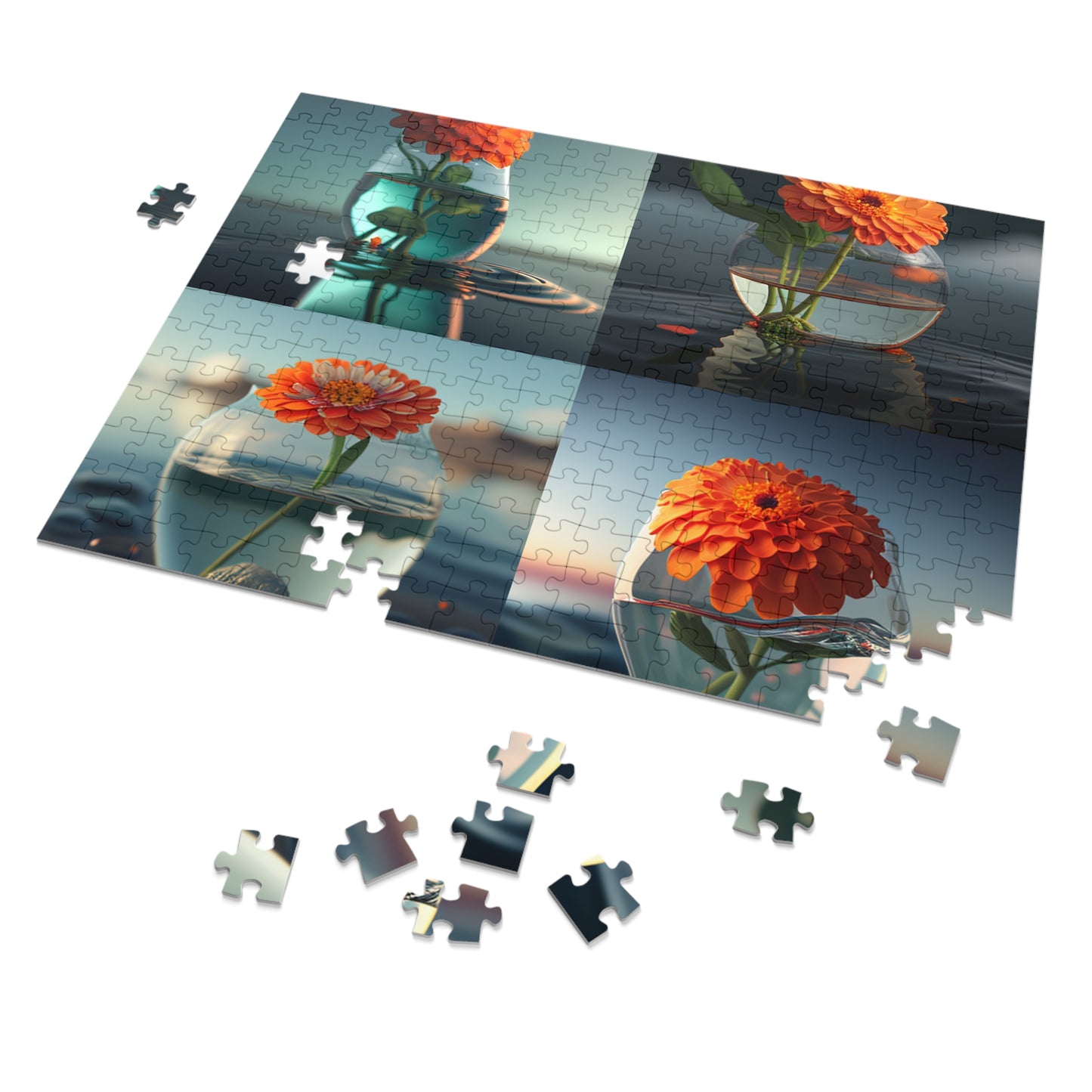Jigsaw Puzzle (30, 110, 252, 500,1000-Piece) Orange Zinnia 5
