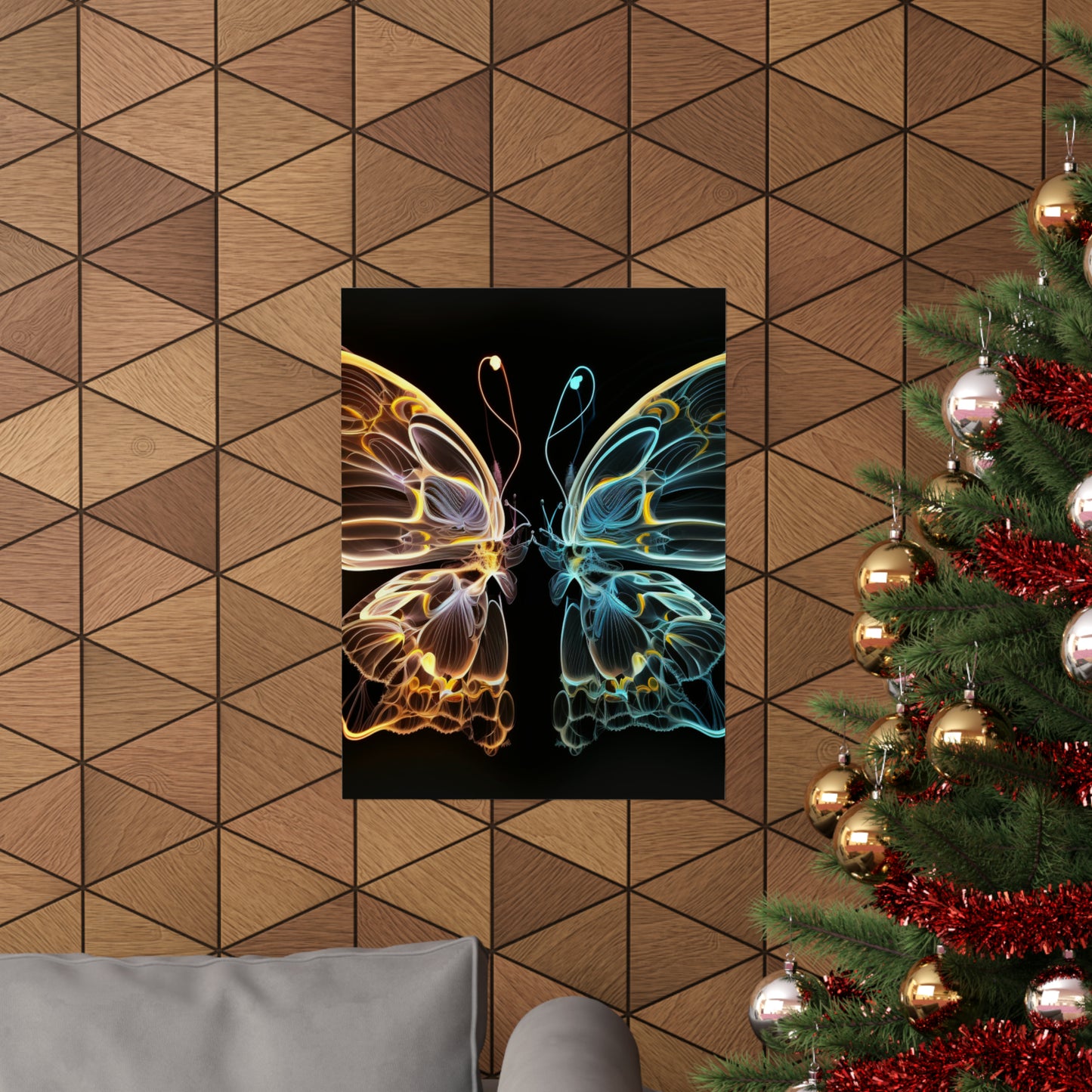 Premium Matte Vertical Posters Neon Glo Butterfly 3