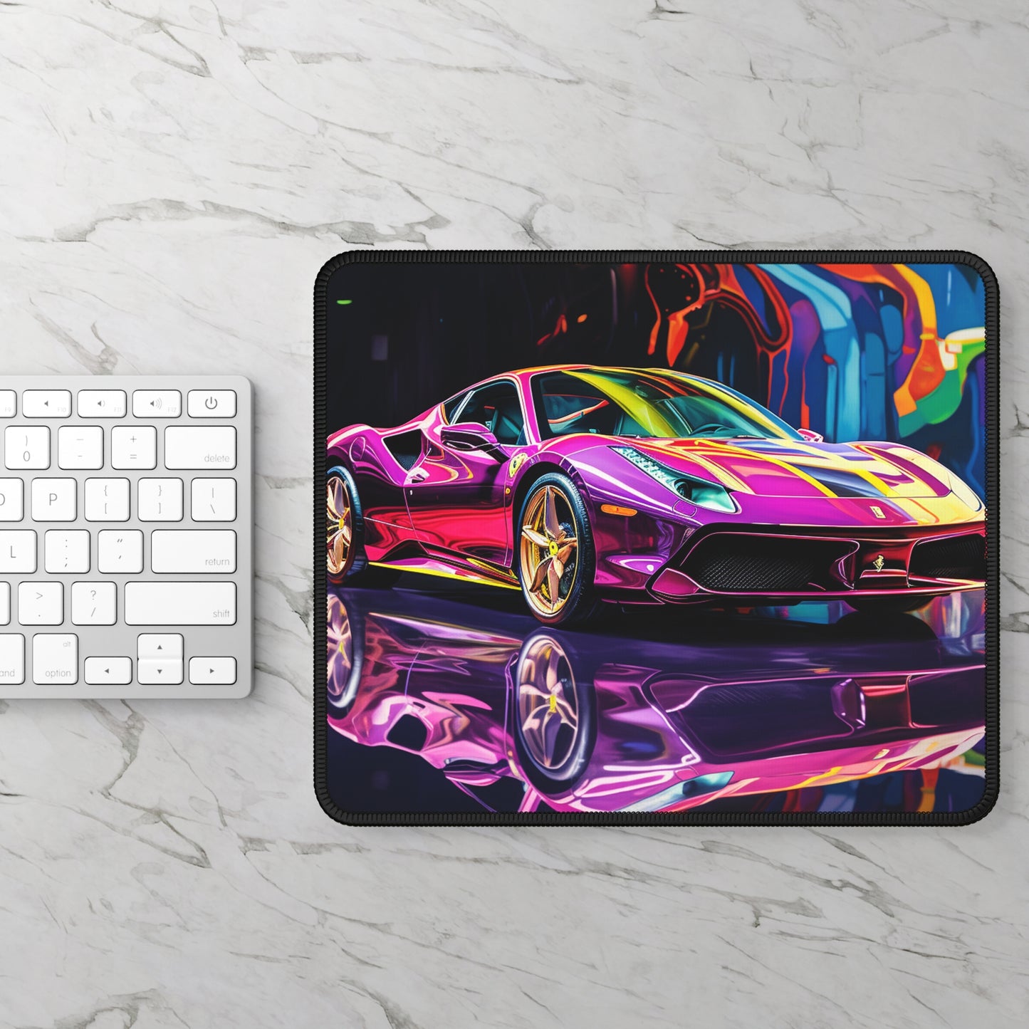 Gaming Mouse Pad  Pink Macro Ferrari 2