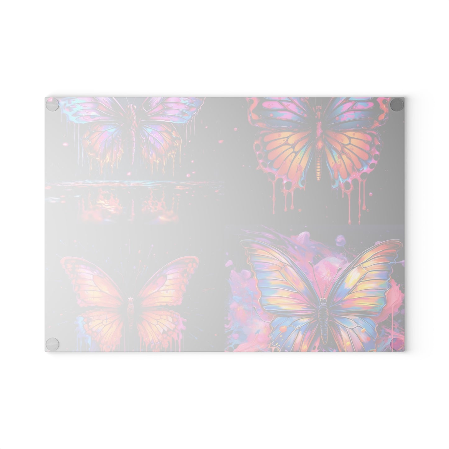 Glass Cutting Board Pink Butterfly Flair 5