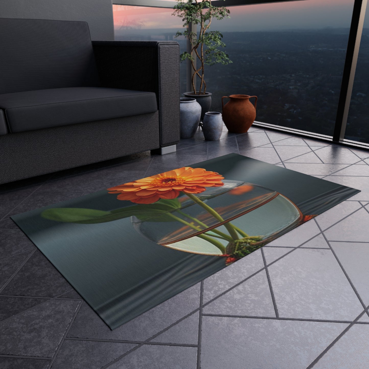 Outdoor Rug  Orange Zinnia 2