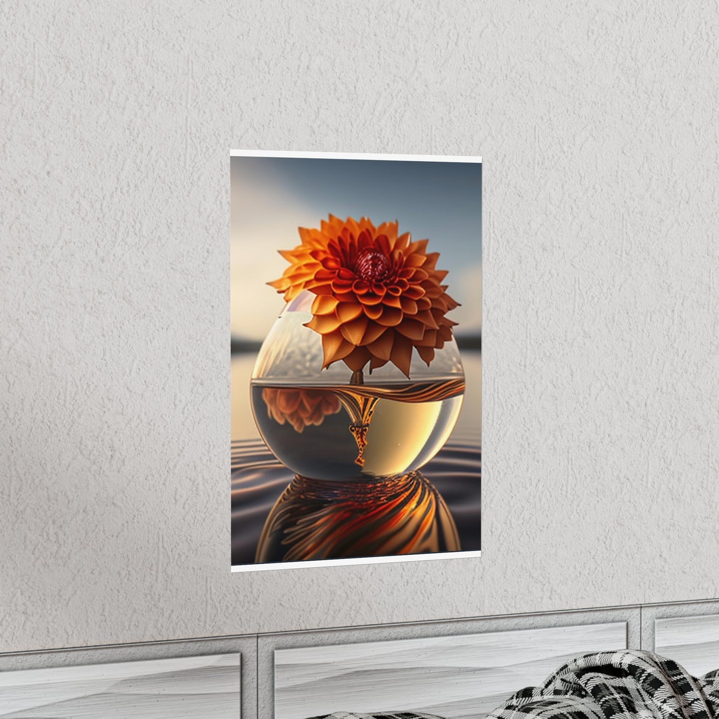 Premium Matte Vertical Posters Dahlia Orange 1