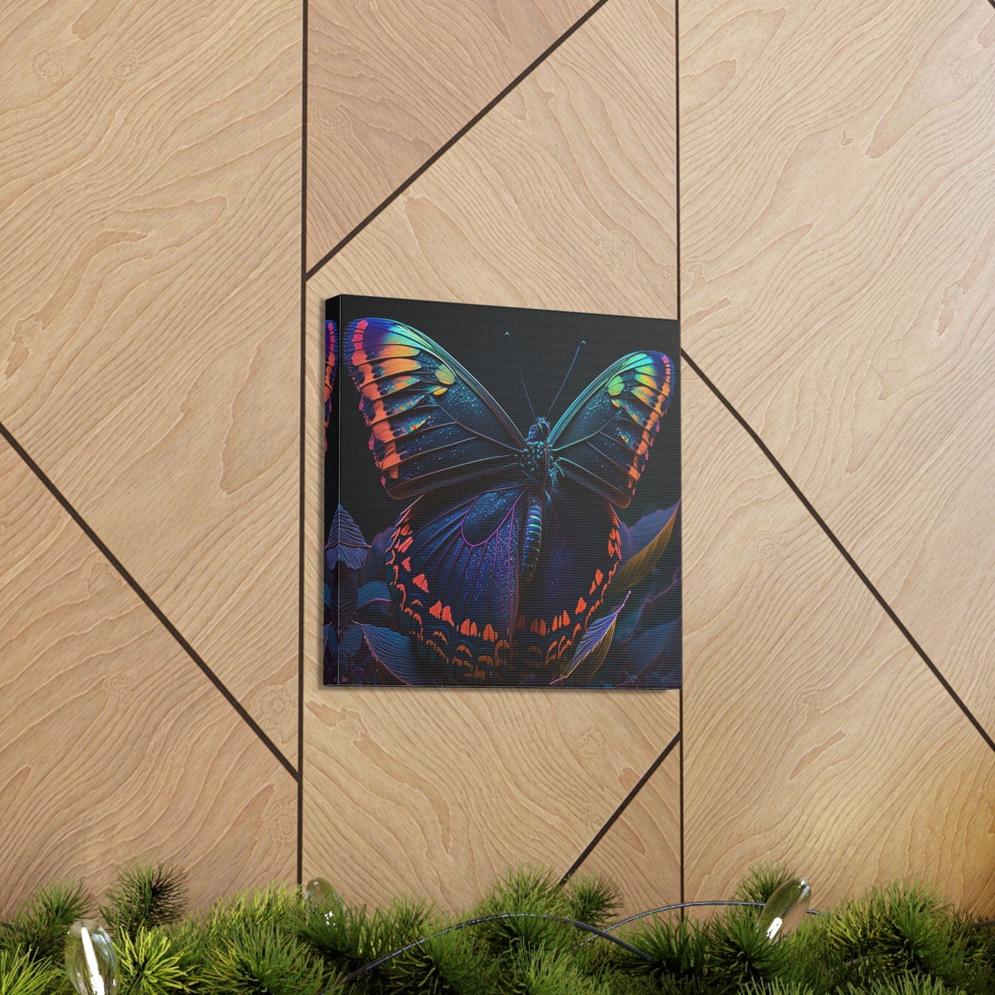 Canvas Gallery Wraps Hue Neon Butterfly 3