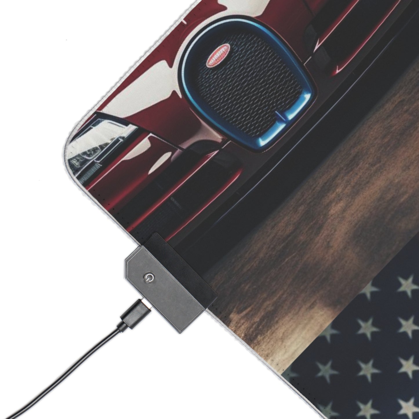 LED Gaming Mouse Pad American Flag Background Bugatti 5