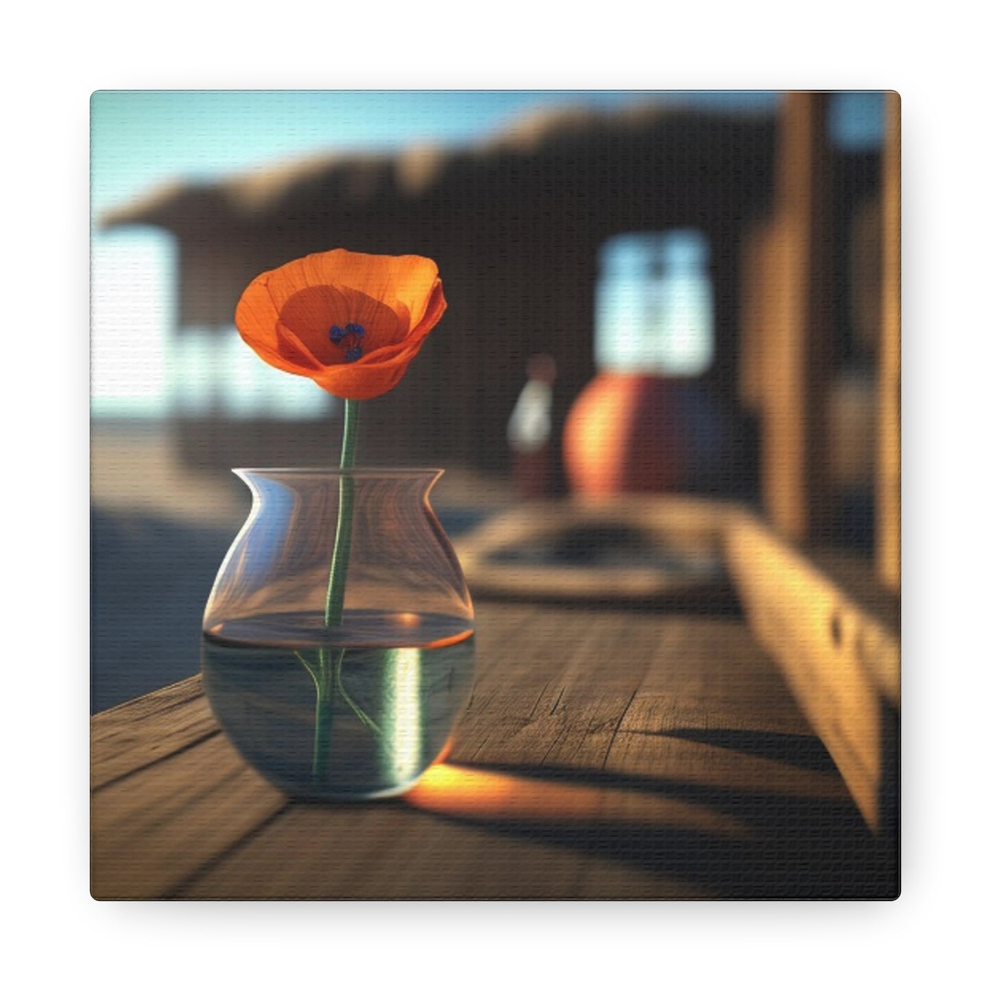 Canvas Gallery Wraps Poppy in a Glass Vase 2