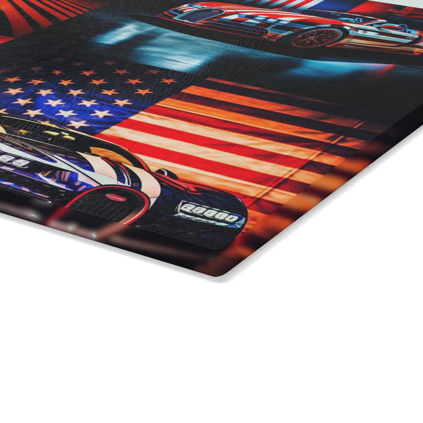 Glass Cutting Board Macro Bugatti American Flag 5