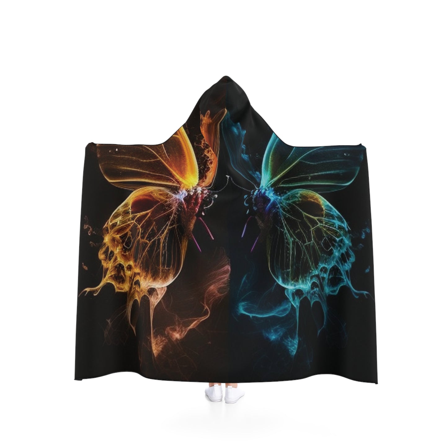 Hooded Blanket Kiss Neon Butterfly 1