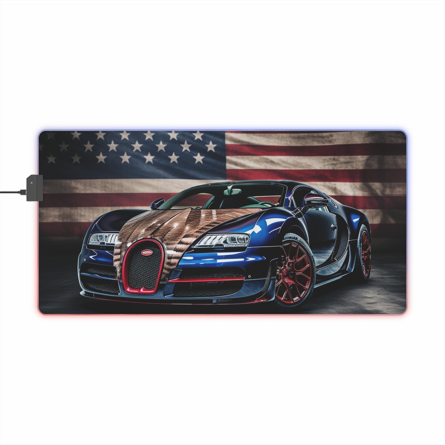 LED Gaming Mouse Pad Bugatti American Flag 4