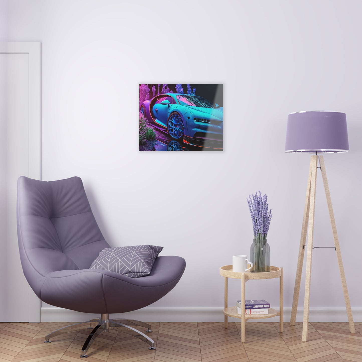 Acrylic Prints Bugatti Neon Chiron 2