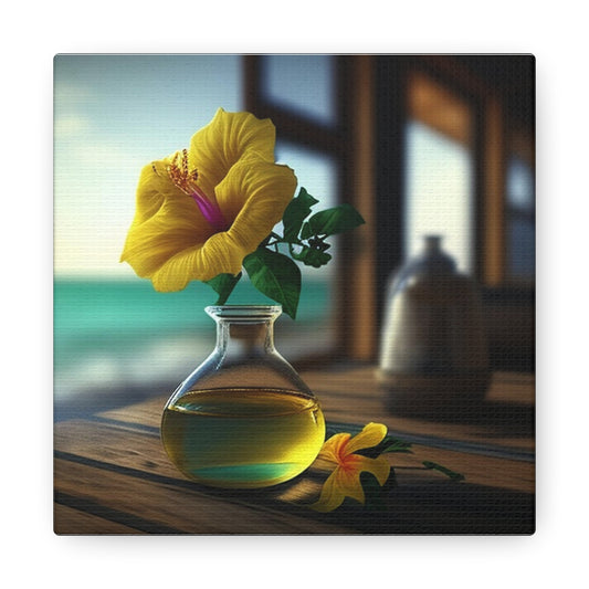 Canvas Gallery Wraps Yellow Hibiscus Wood 1