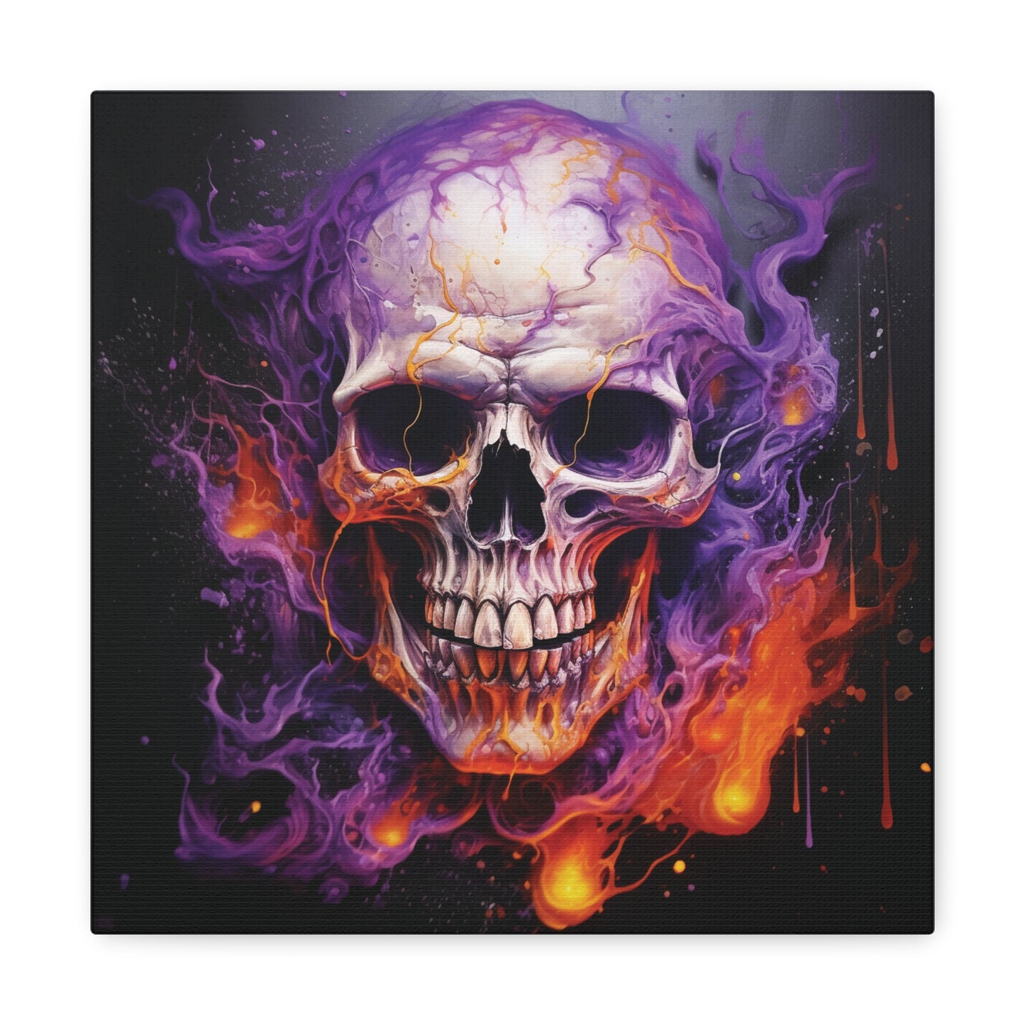 Canvas Gallery Wraps Skull Flames 2