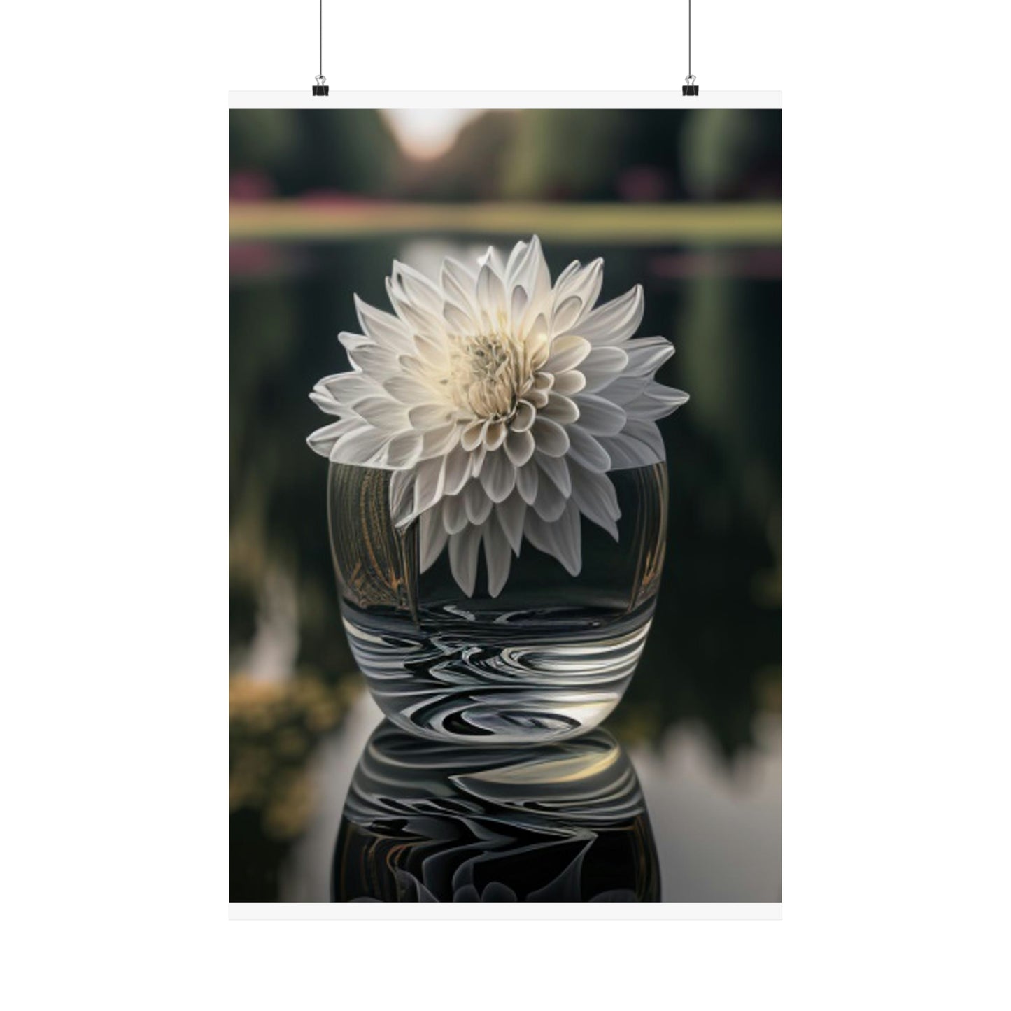 Premium Matte Vertical Posters White Dahlia 2