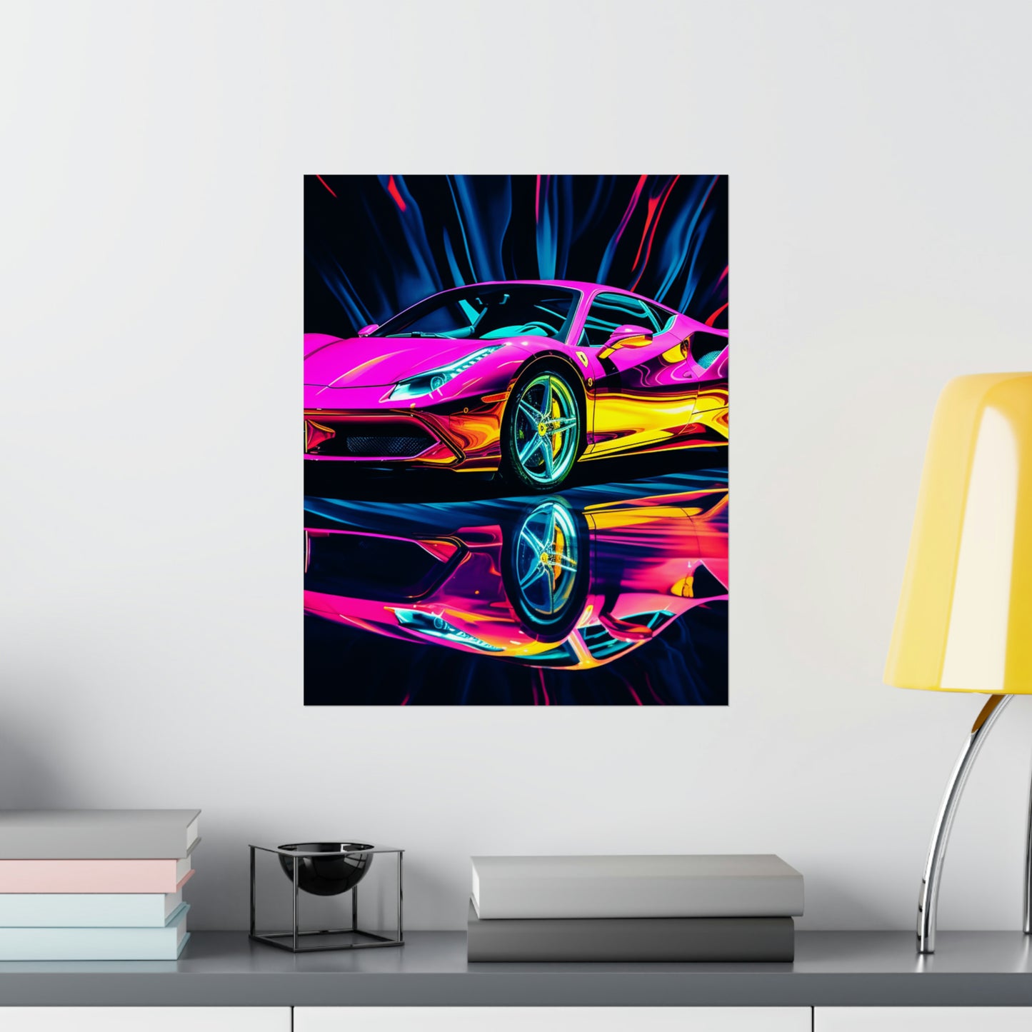 Premium Matte Vertical Posters Pink Macro Ferrari 3