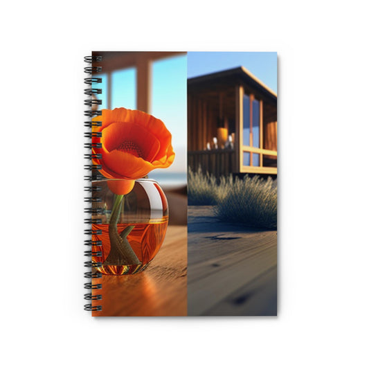 Spiral Notebook - Ruled Line Poppy in a Glass Vase 3