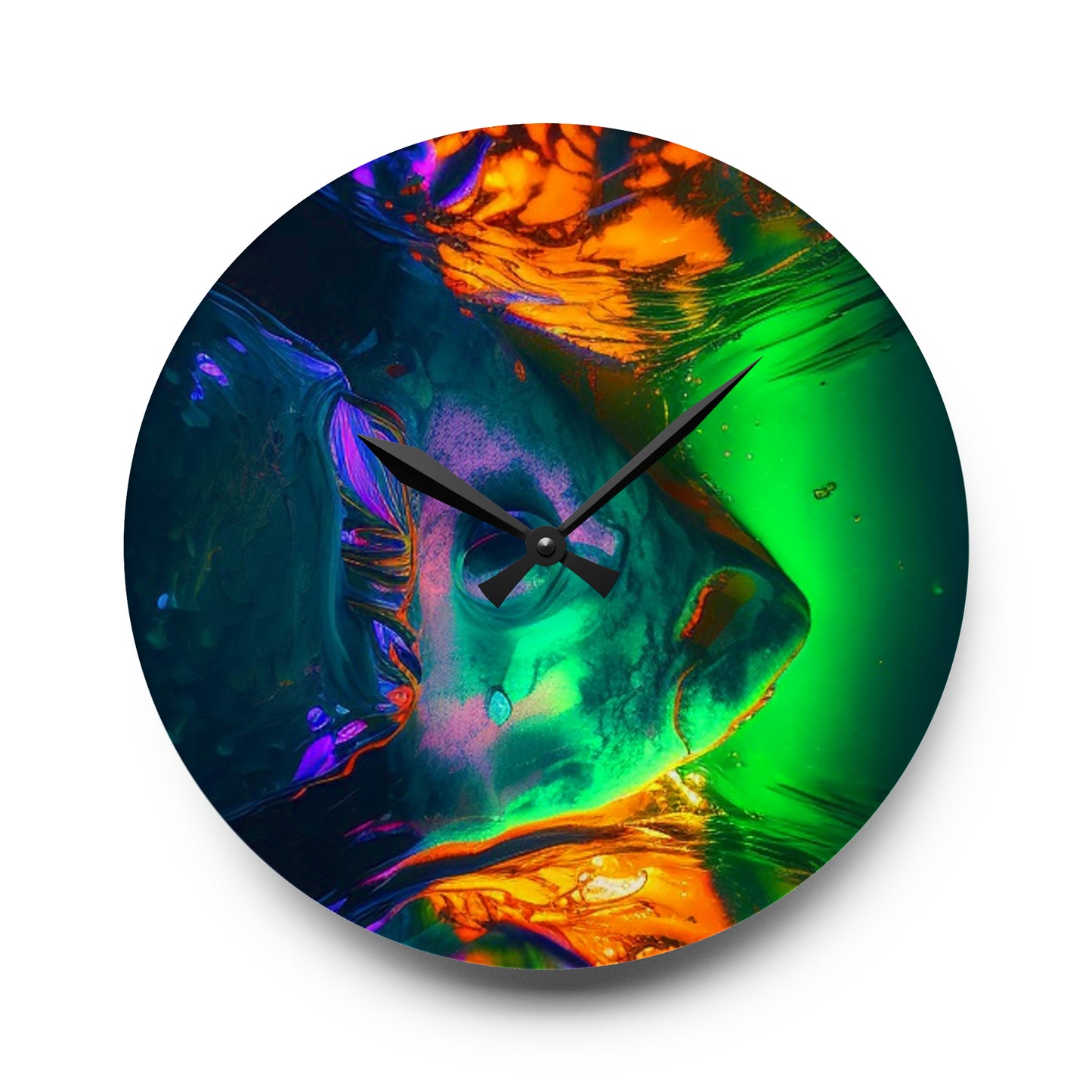 Acrylic Wall Clock Florescent Glow 1