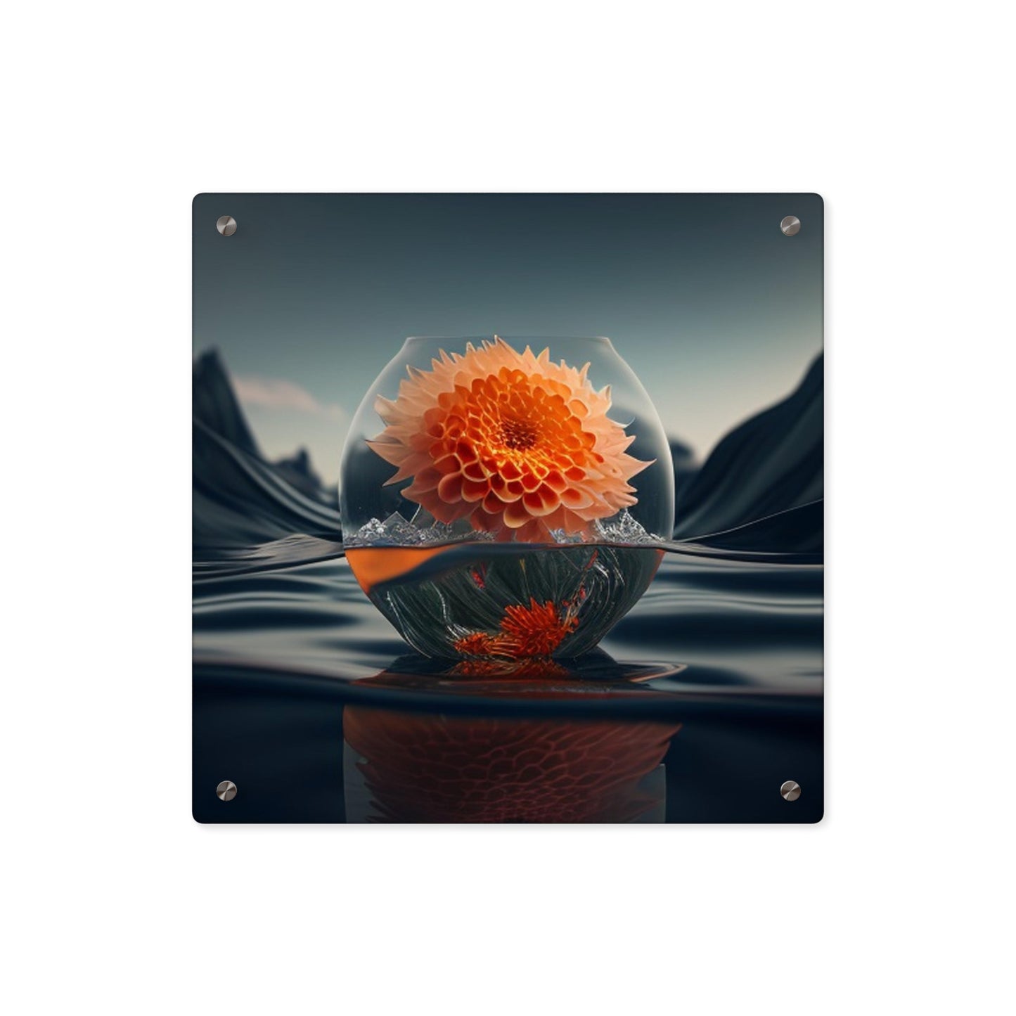 Acrylic Wall Art Panels Dahlia Orange 3