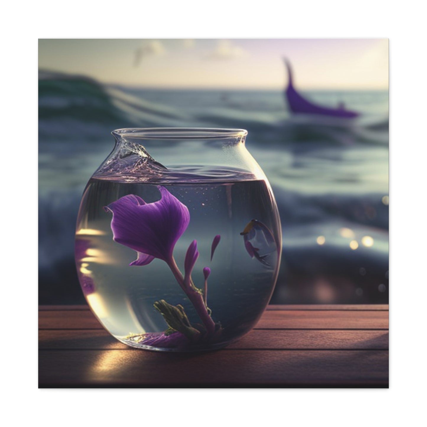 Canvas Gallery Wraps Purple Sweet pea in a vase 1