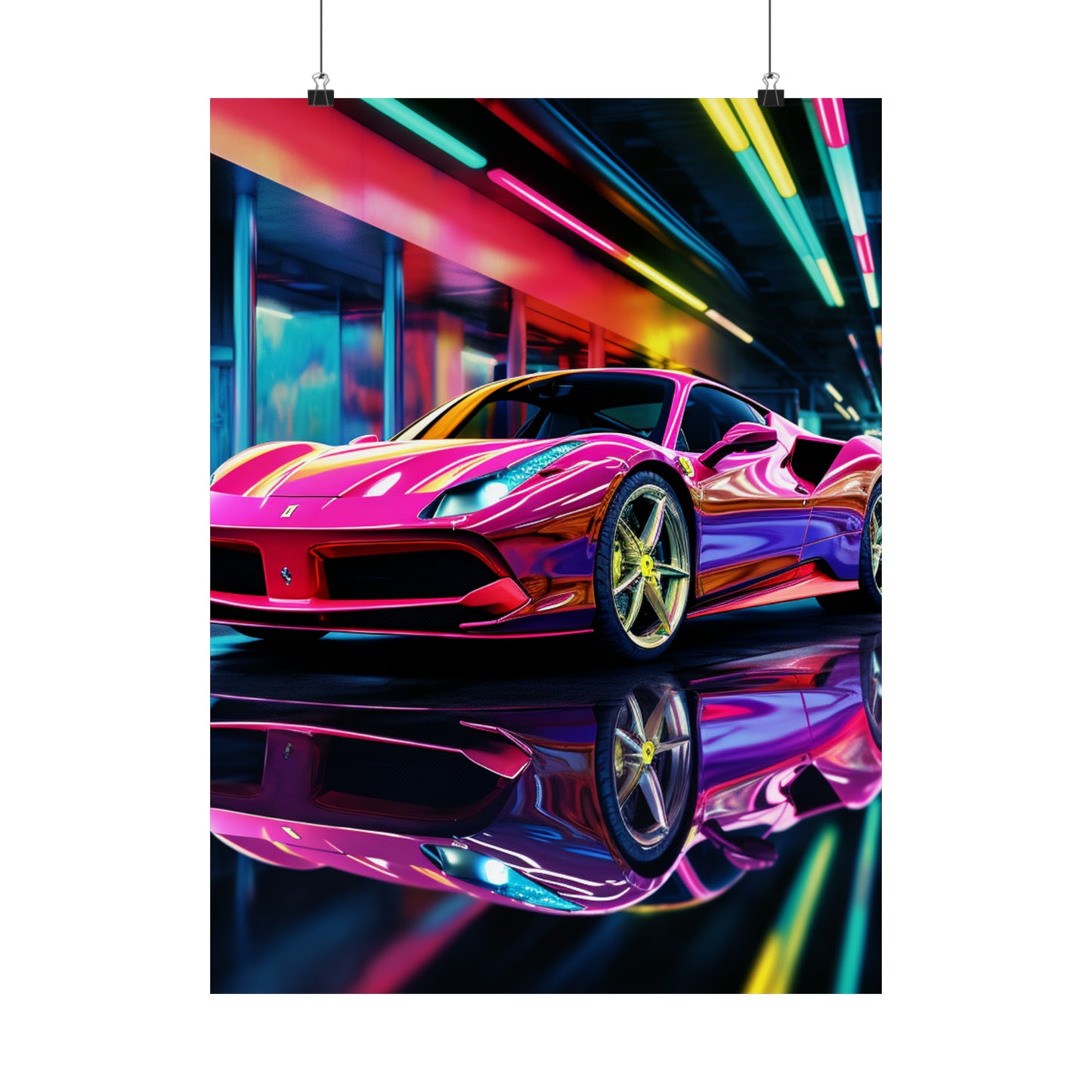 Premium Matte Vertical Posters Pink Macro Ferrari 4