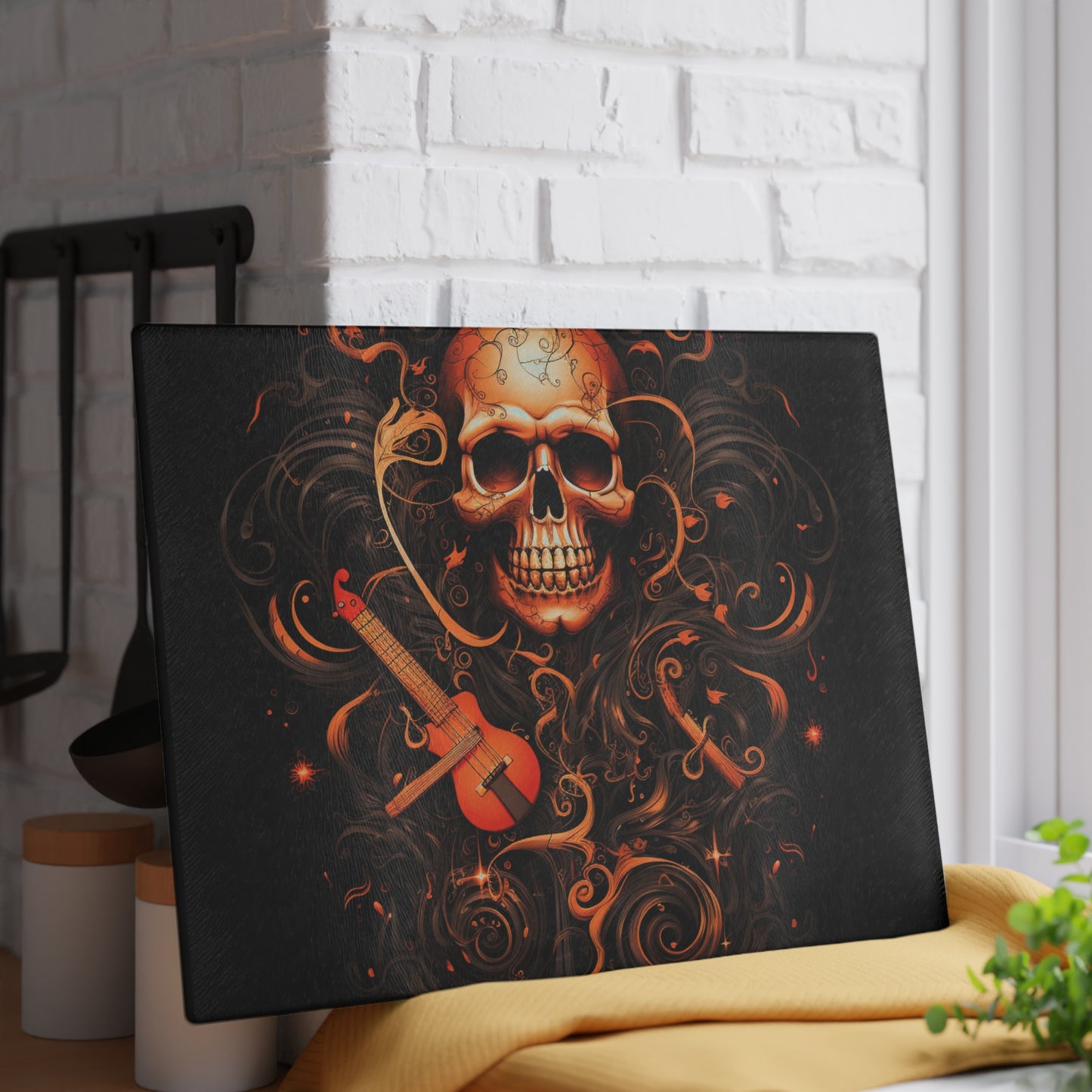 Glass Cutting Board Skull Treble Clef 4
