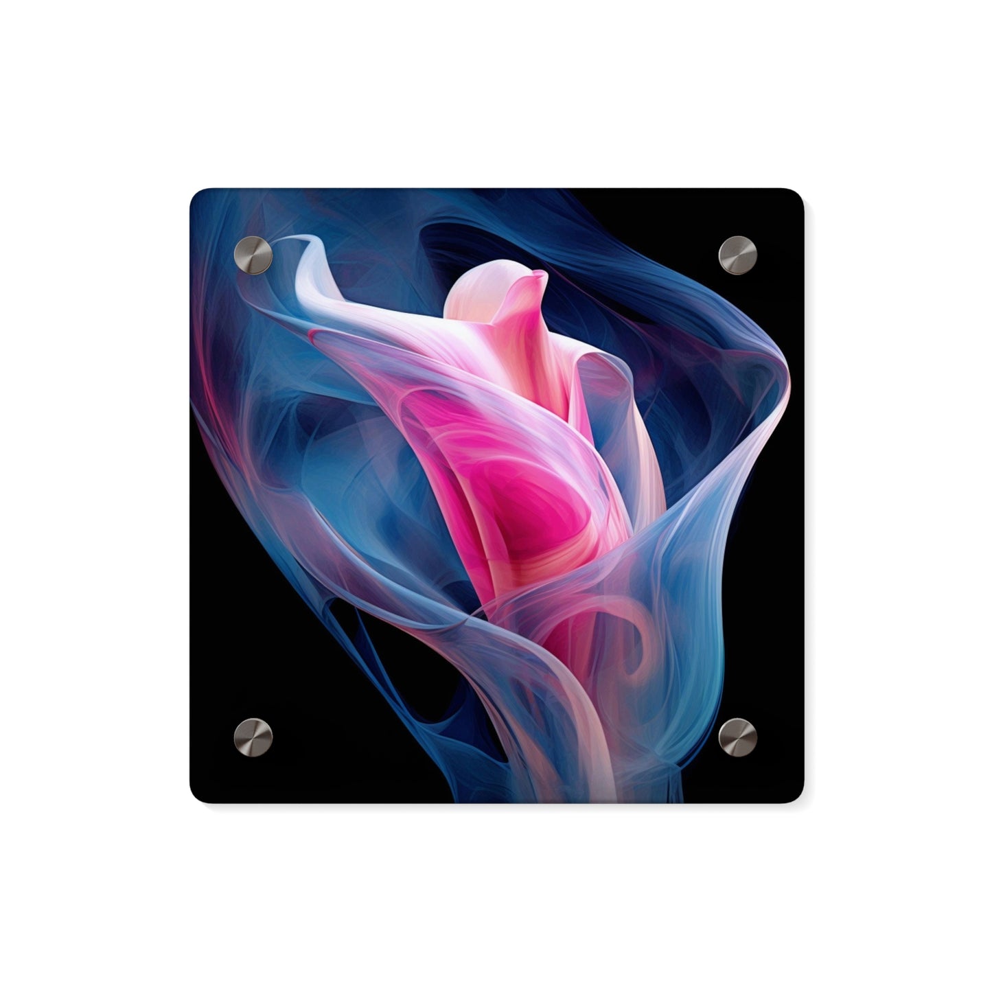 Acrylic Wall Art Panels Pink & Blue Tulip Rose 3