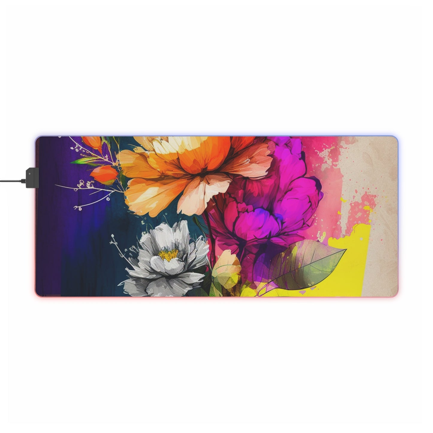 LED Gaming Mouse Pad Bright Spring Flowers 4