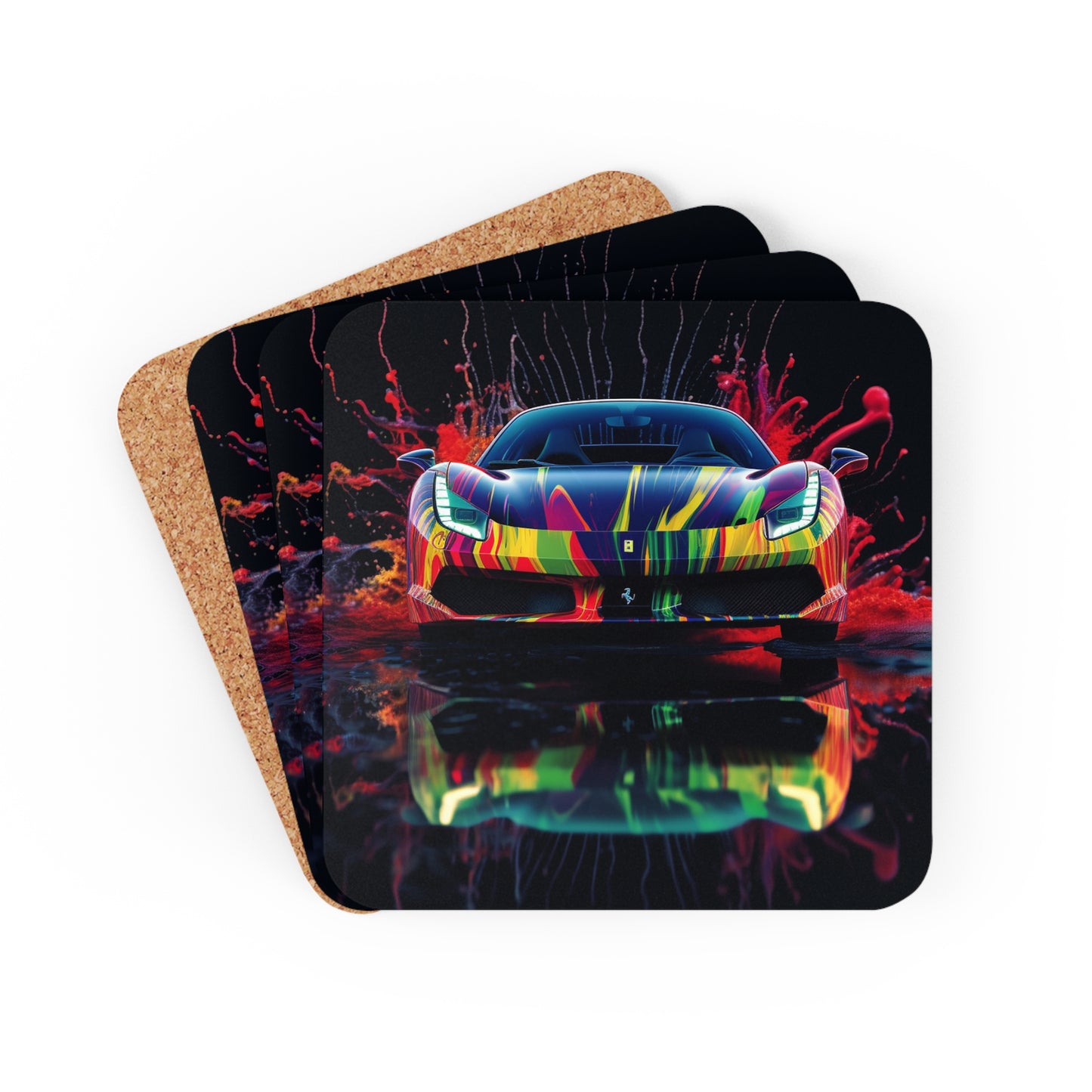 Corkwood Coaster Set Ferrari Fusion Water 1