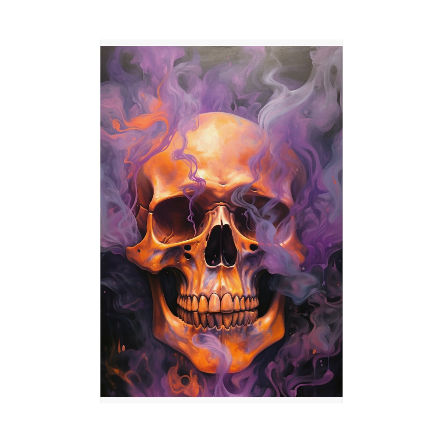 Premium Matte Vertical Posters Skull Flames 4