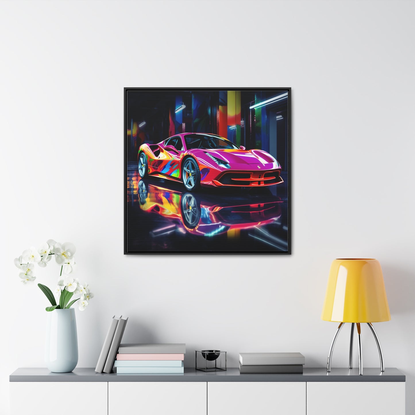 Gallery Canvas Wraps, Square Frame Pink Macro Ferrari 1