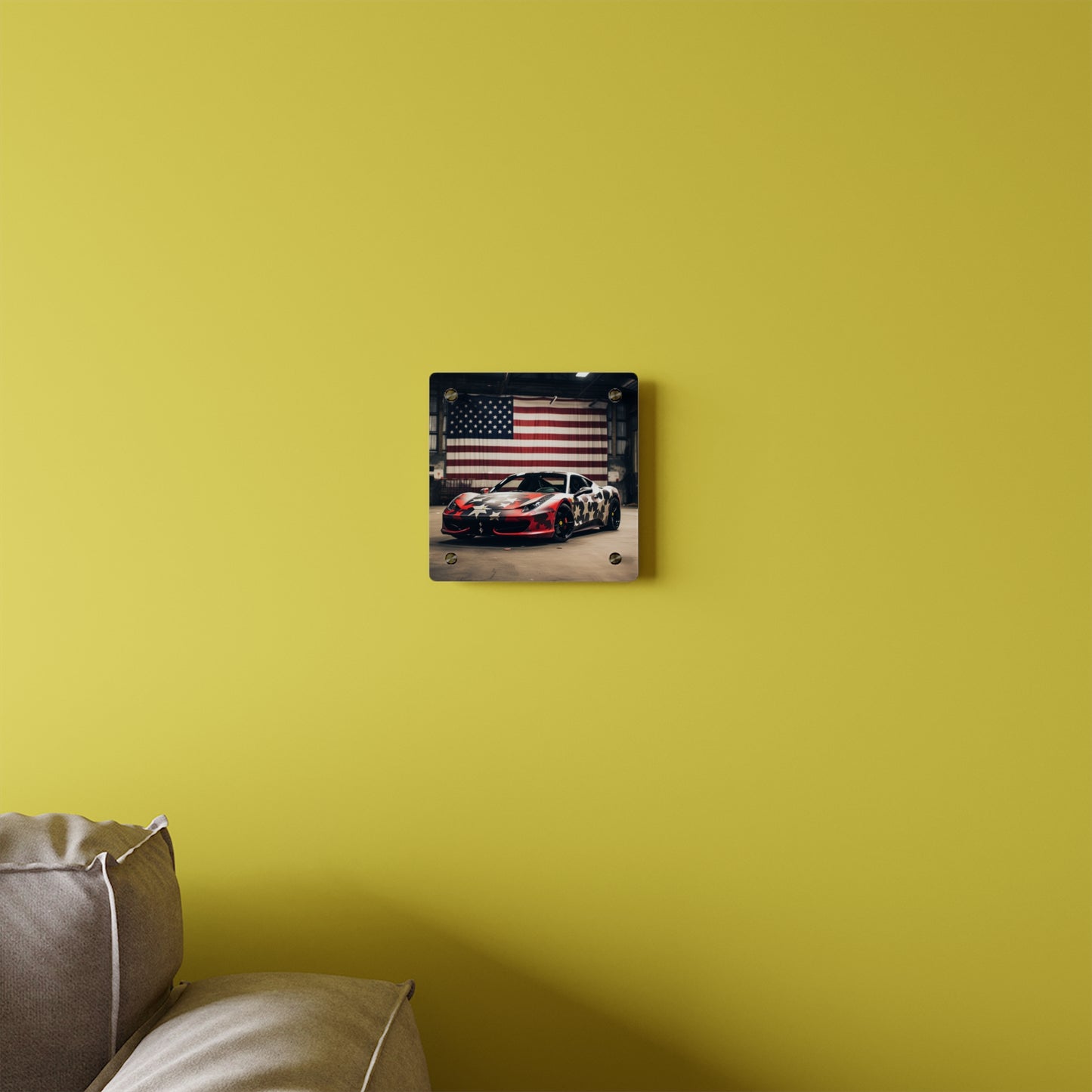 Acrylic Wall Art Panels American Flag Farrari 1