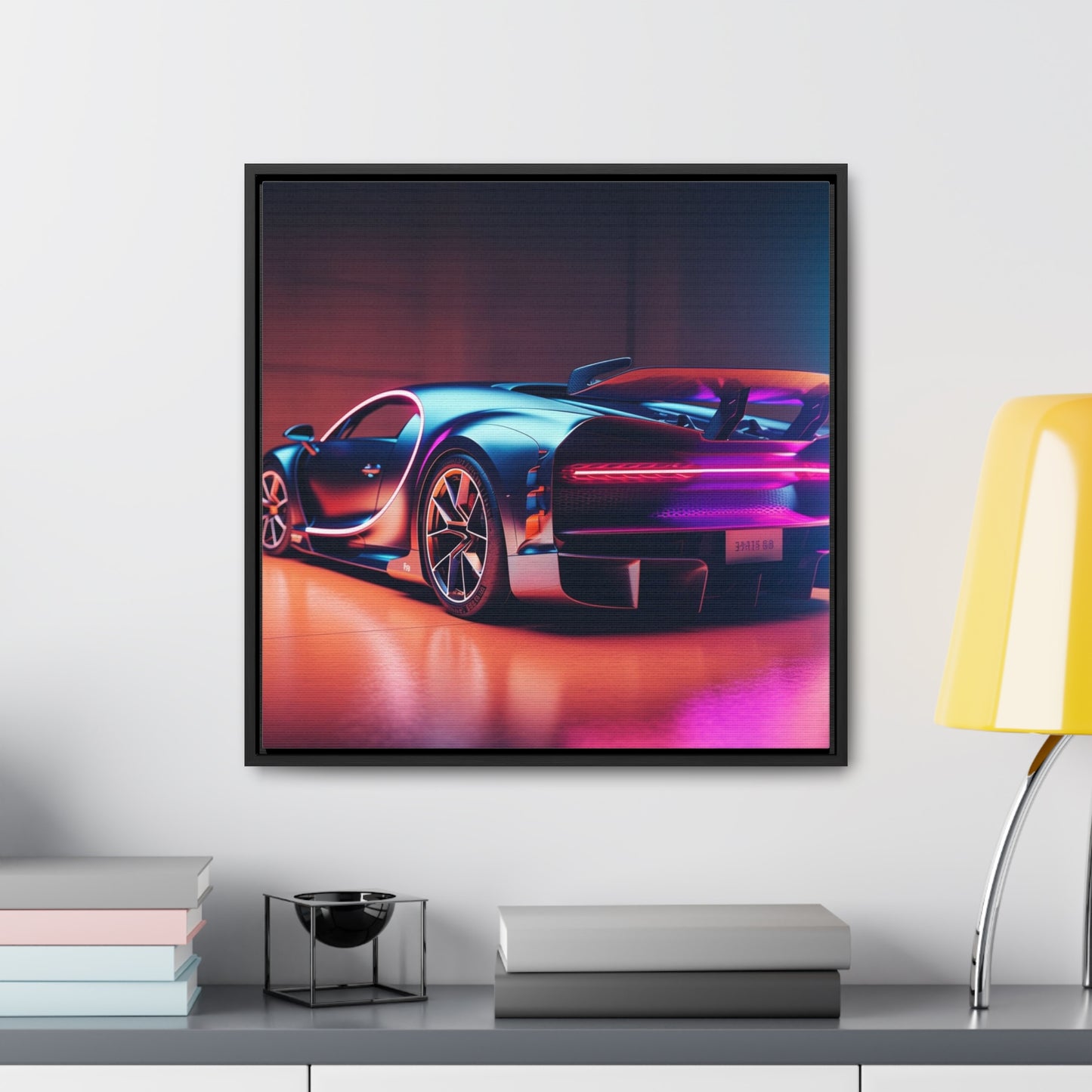 Gallery Canvas Wraps, Square Frame Hyper Bugatti Neon Chiron 2