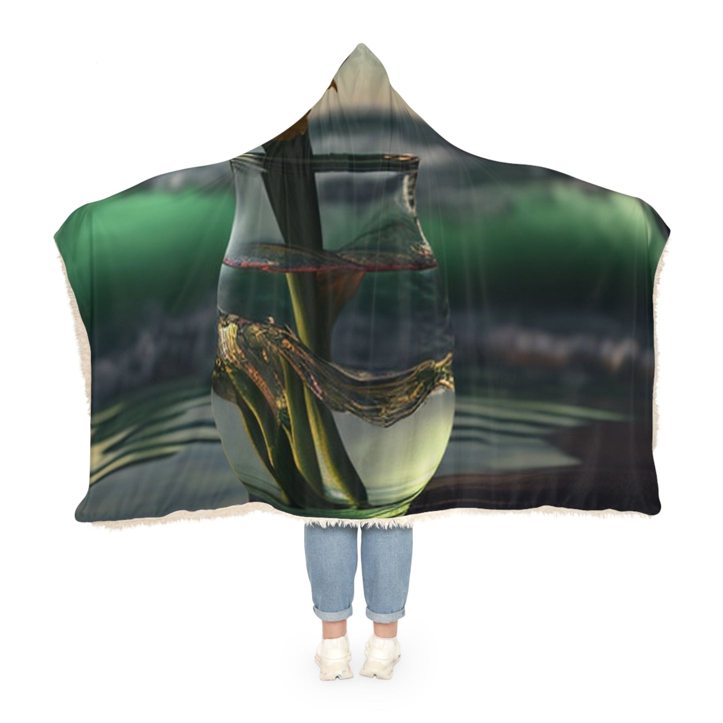 Snuggle Hooded Blanket Yellow Gladiolus glass 1