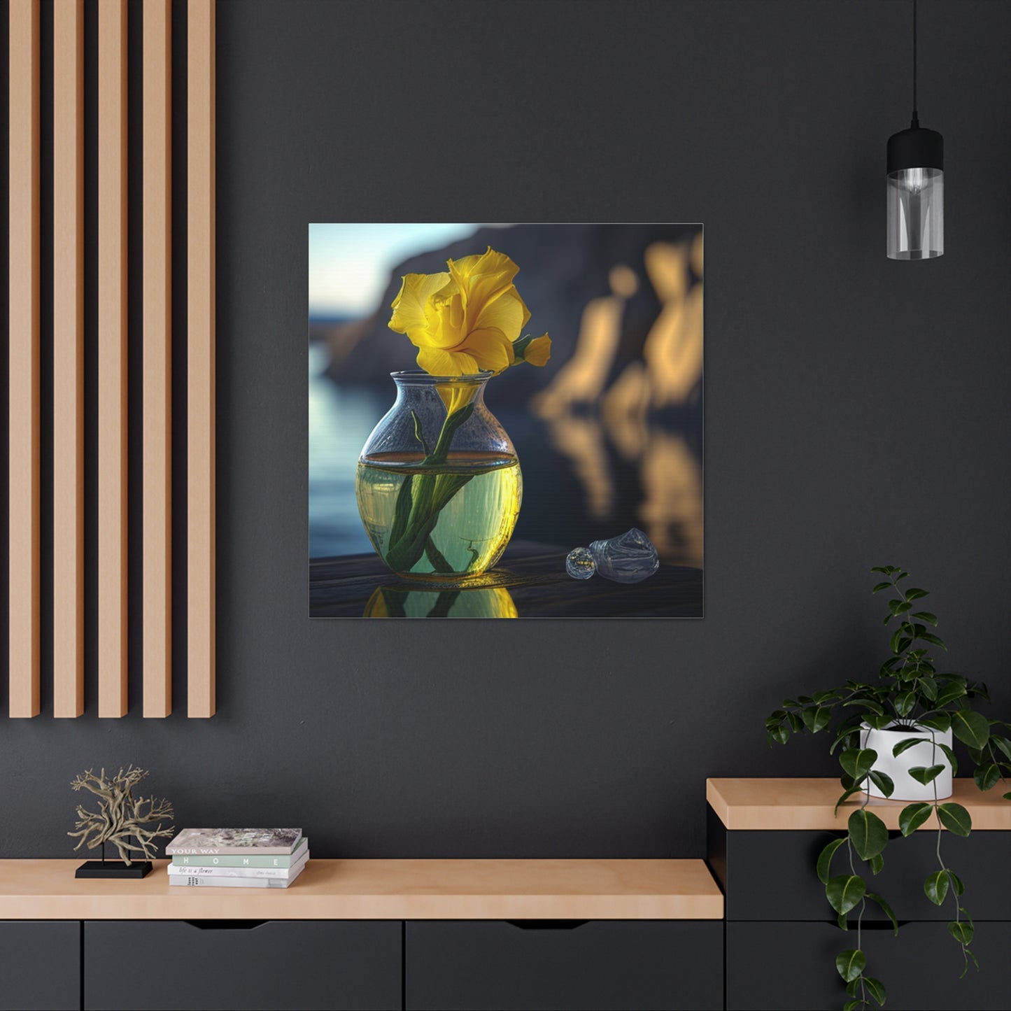 Canvas Gallery Wraps Yellow Gladiolus glass 3