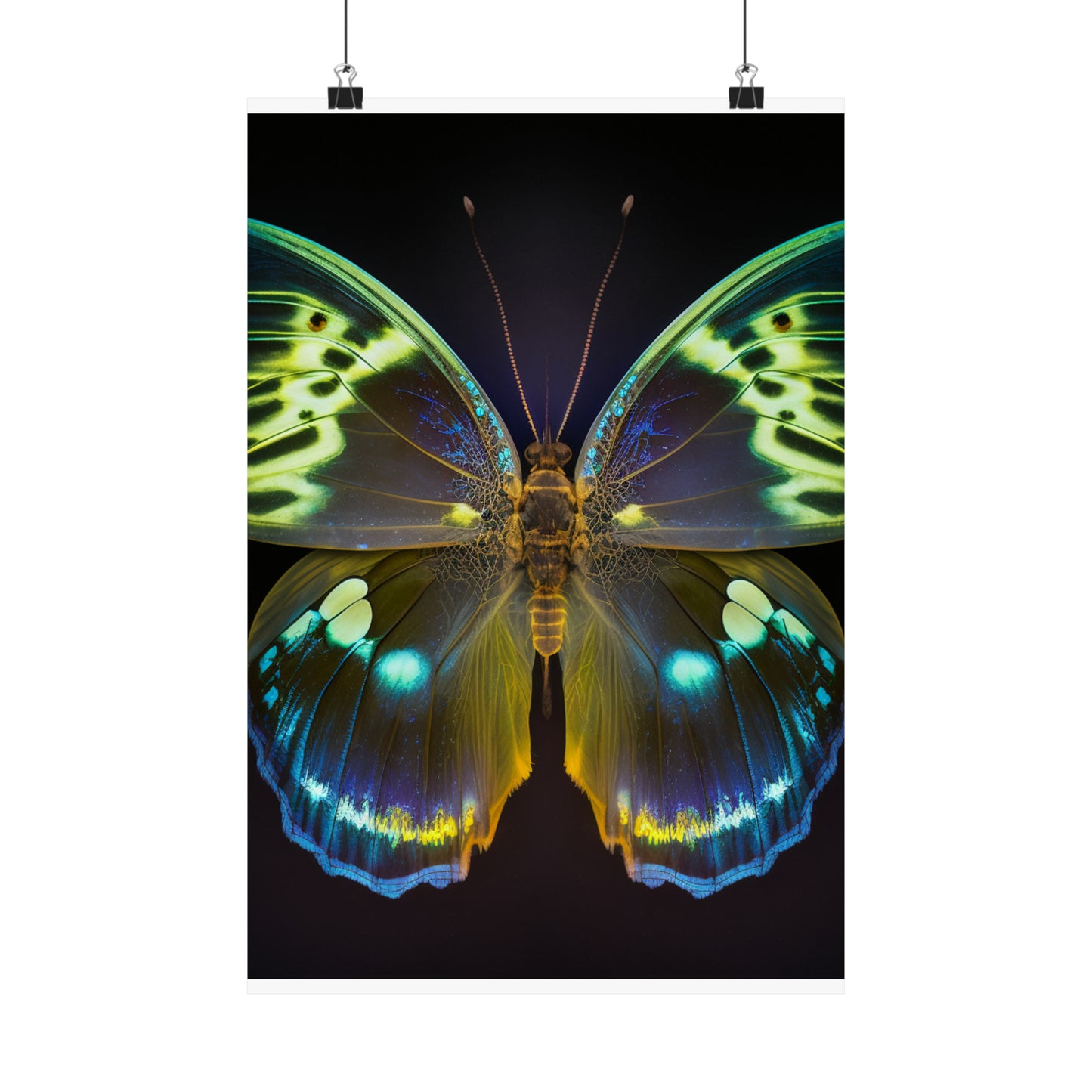 Premium Matte Vertical Posters Neon Hue Butterfly 1