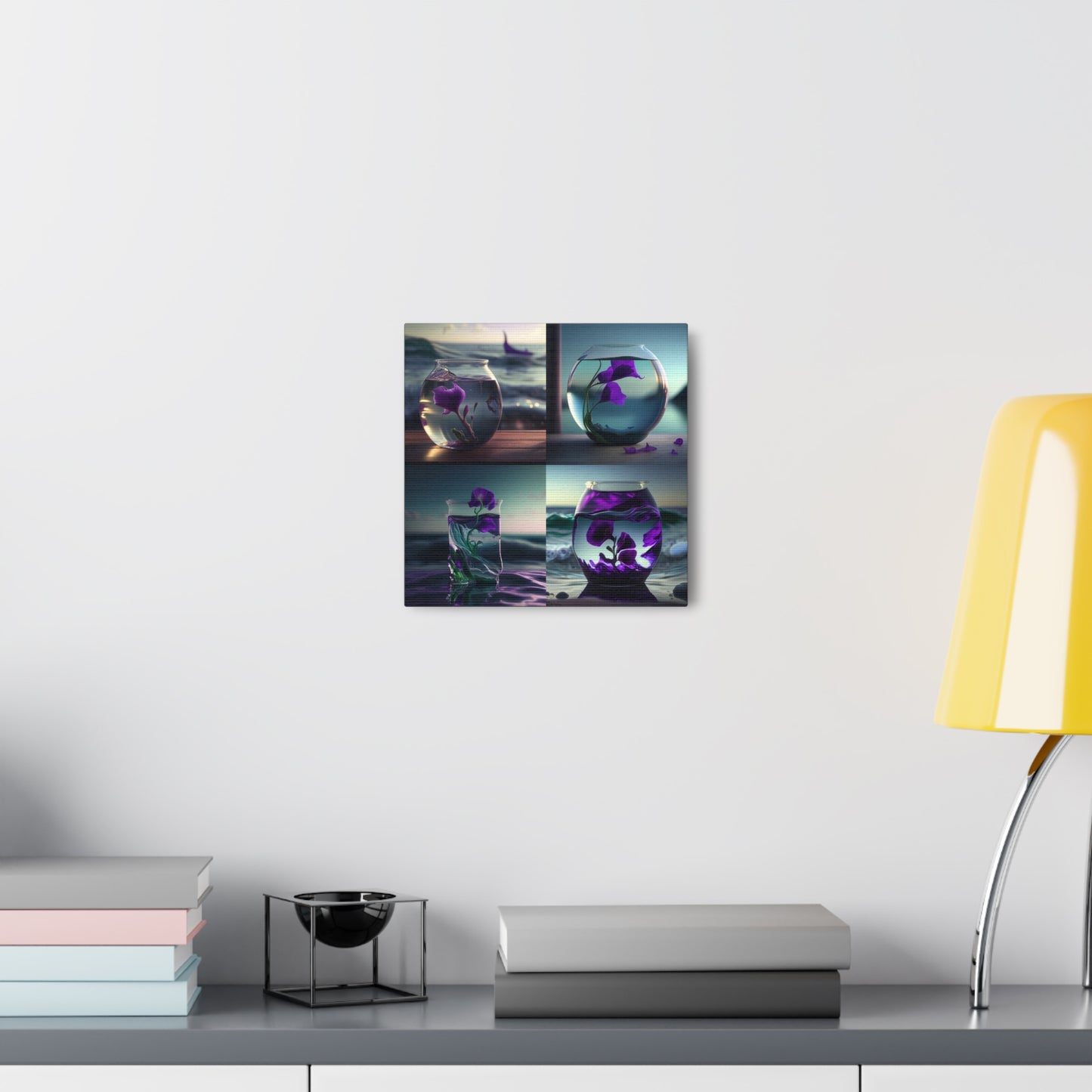 Canvas Gallery Wraps Purple Sweet pea in a vase 5