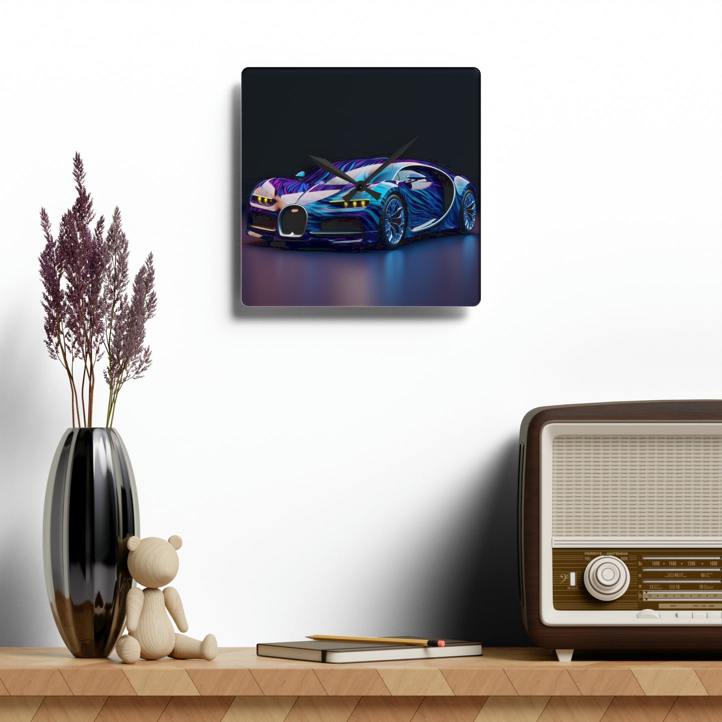 Acrylic Wall Clock Bugatti Abstract Flair 3