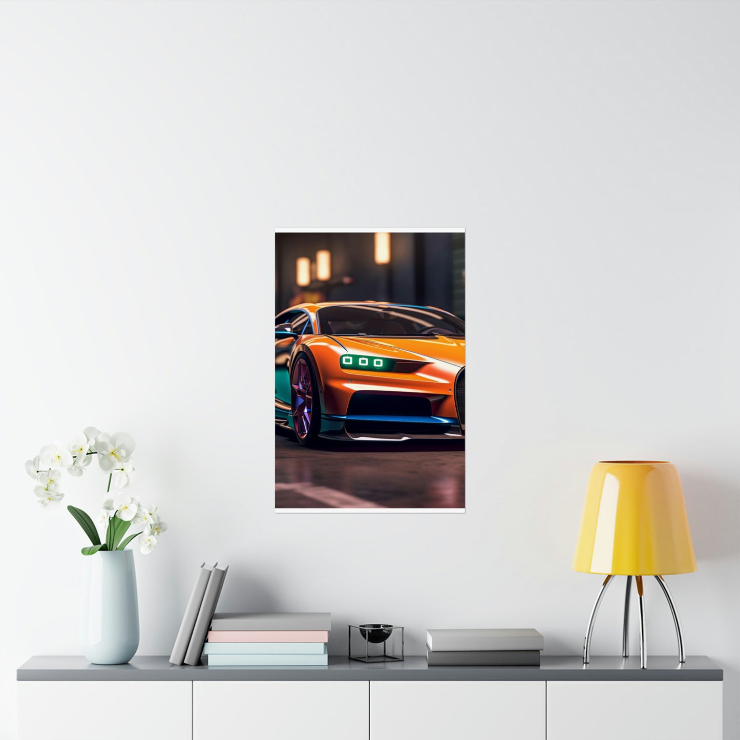 Premium Matte Vertical Posters Hyper Bugatti Neon Chiron 1