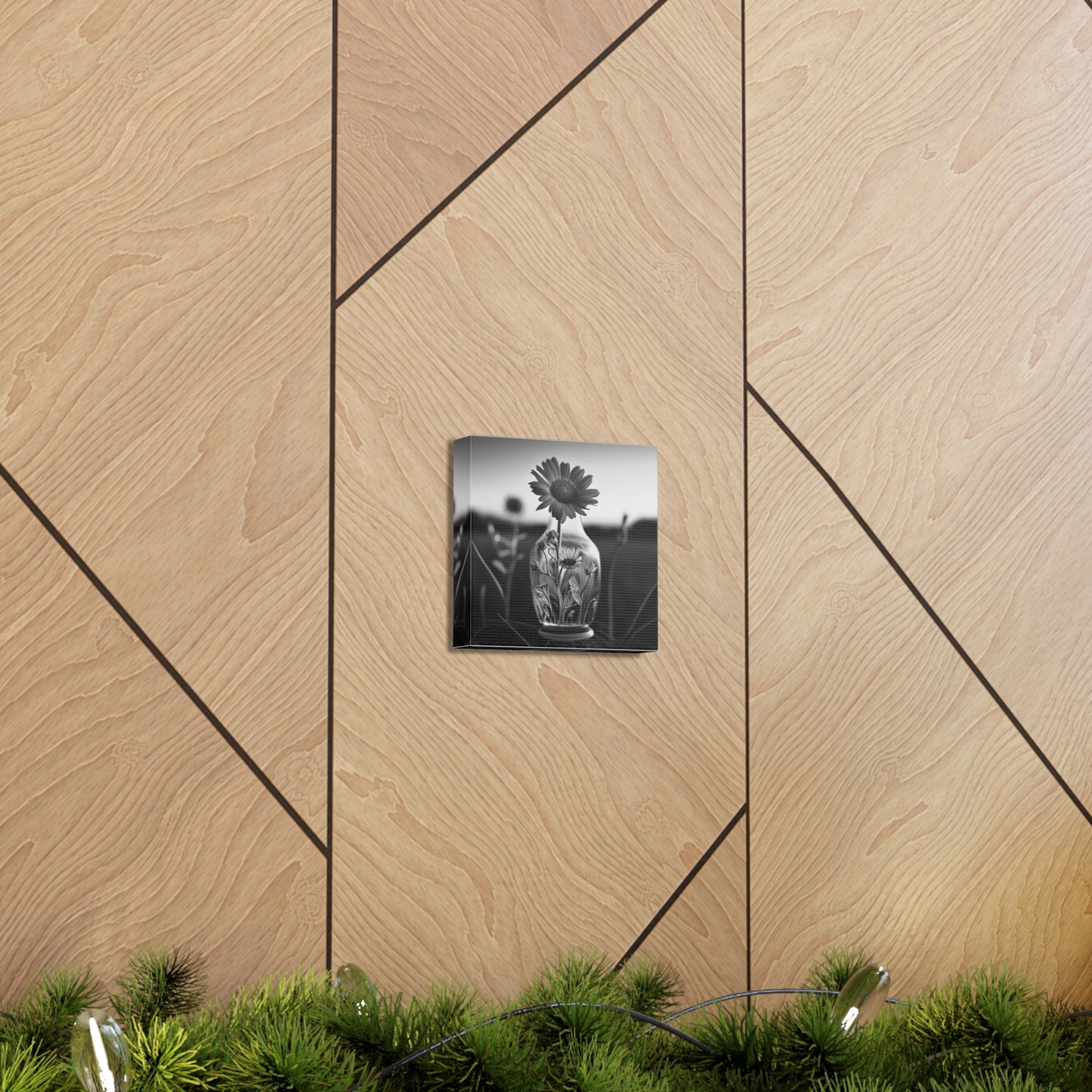 Canvas Gallery Wraps Yellw Sunflower in a vase 2