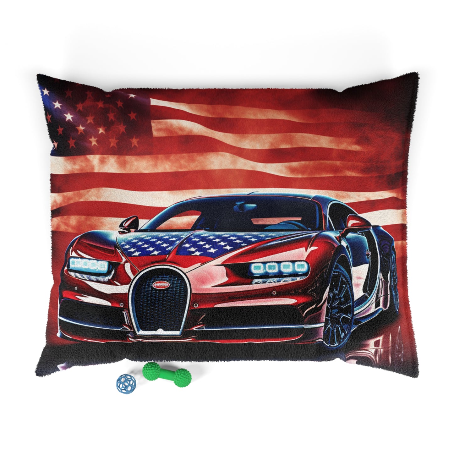 Pet Bed Abstract American Flag Background Bugatti 3