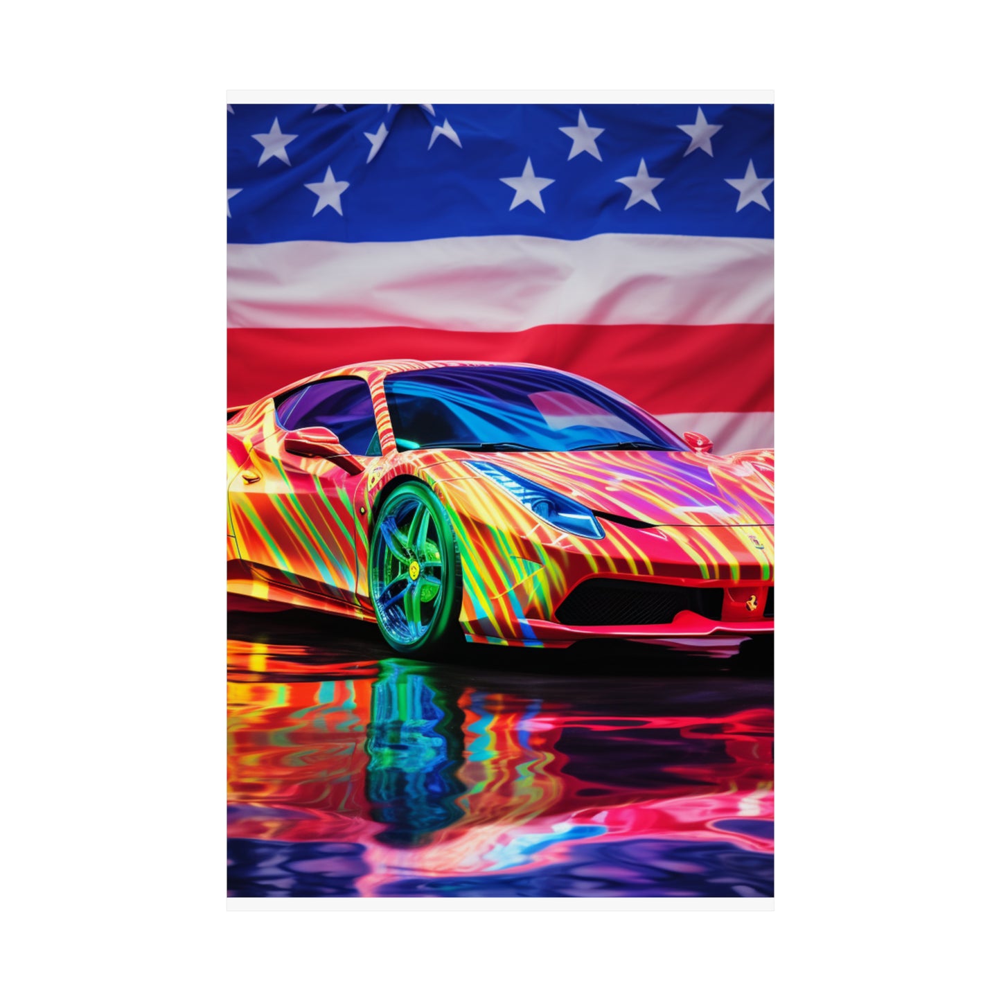 Premium Matte Vertical Posters Hyper Colorfull Ferrari 4