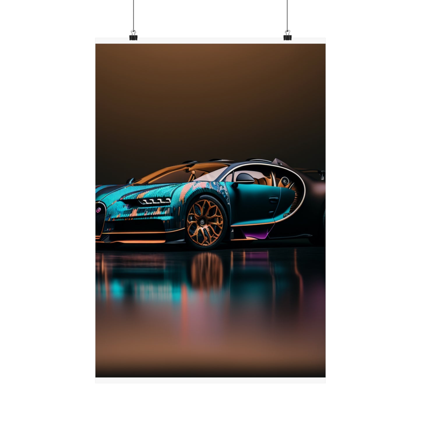 Premium Matte Vertical Posters Bugatti Blue 2