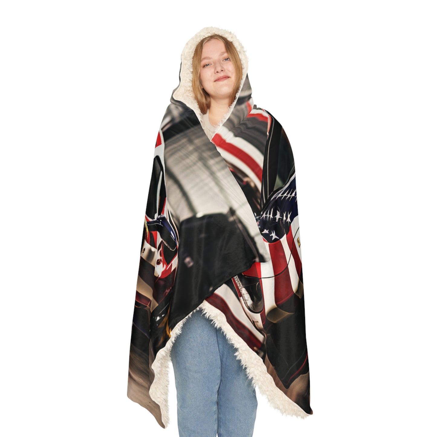 Snuggle Hooded Blanket American Flag Farrari 3