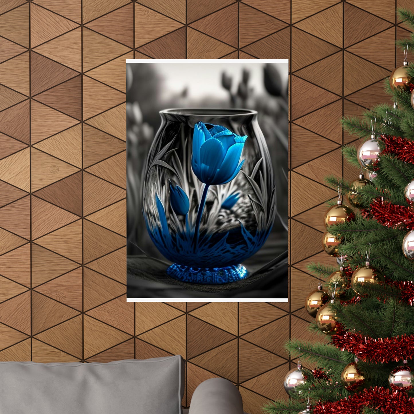 Premium Matte Vertical Posters Tulip Blue 3