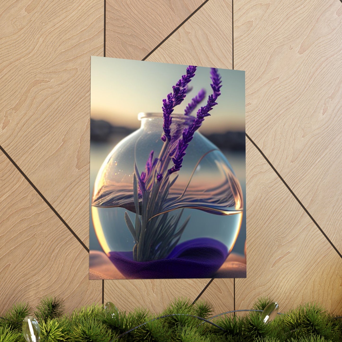 Premium Matte Vertical Posters Lavender in a vase 3