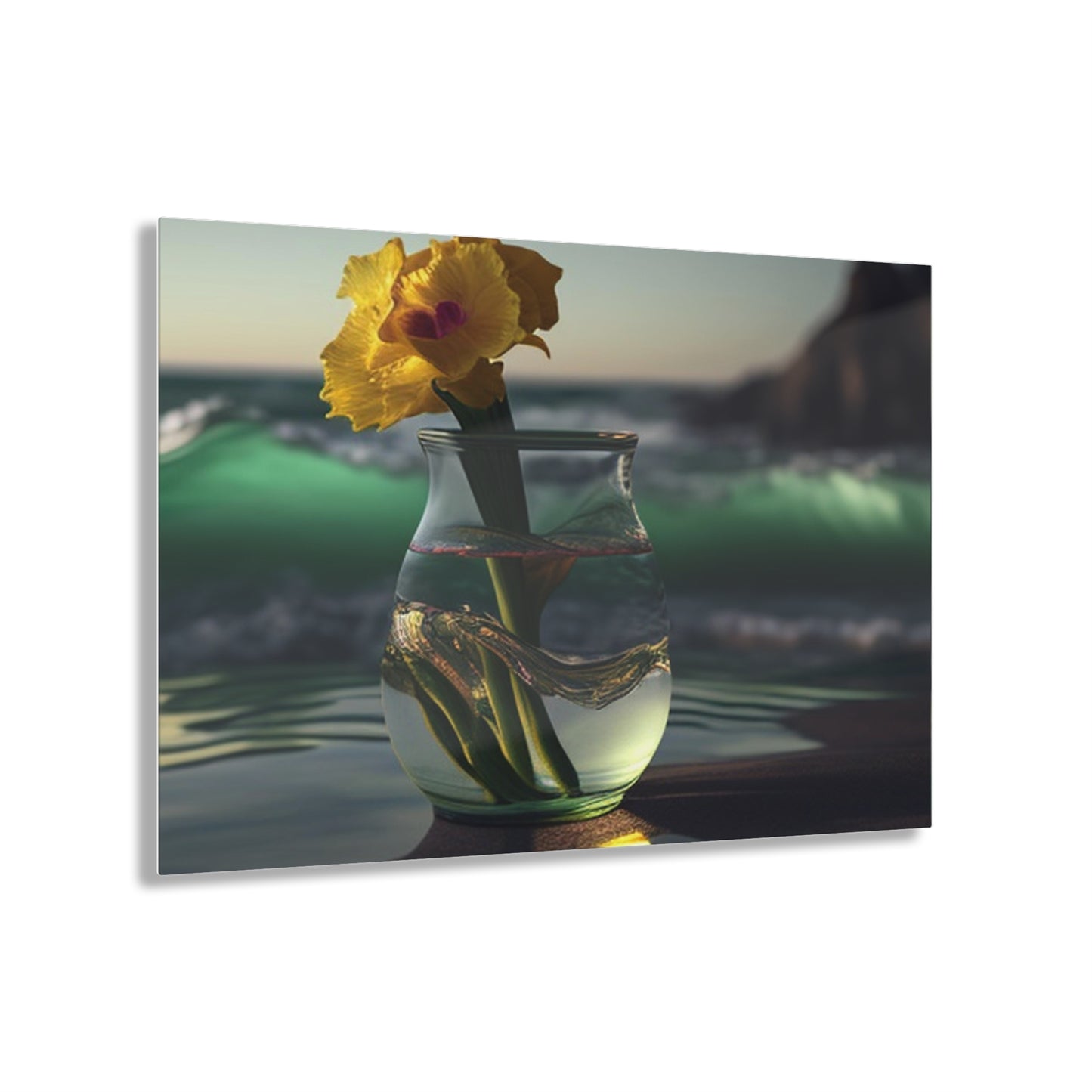 Acrylic Prints Yellow Gladiolus glass 1