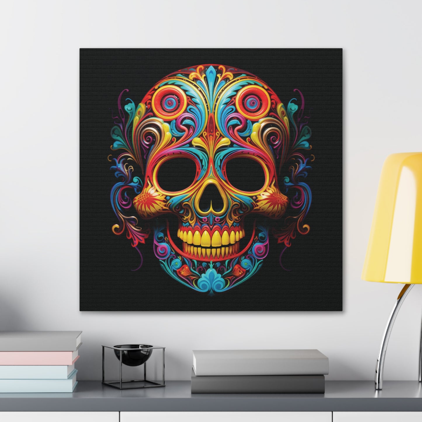 Canvas Gallery Wraps Macro Skull Color 1