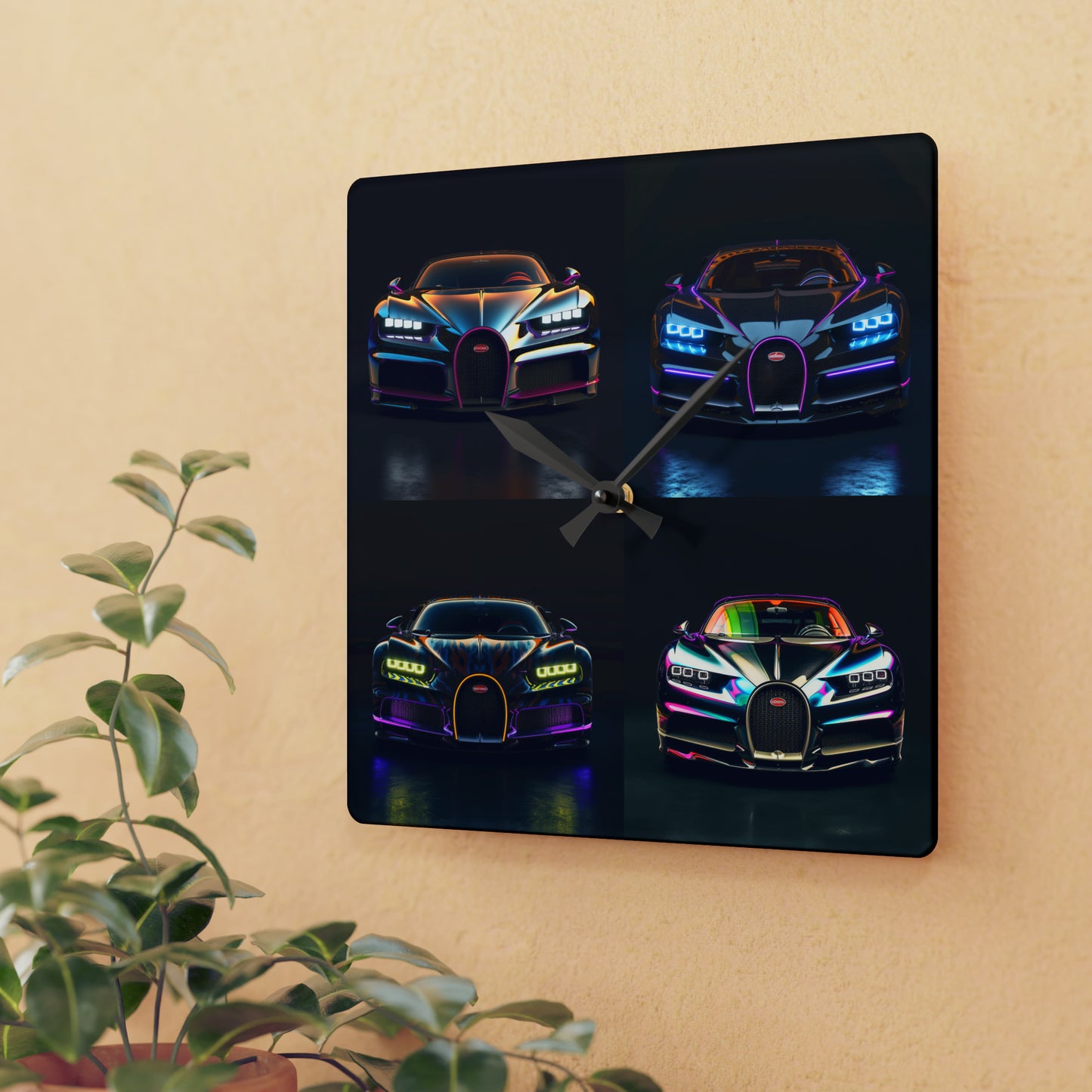 Acrylic Wall Clock Hyper Bugatti Chiron 5