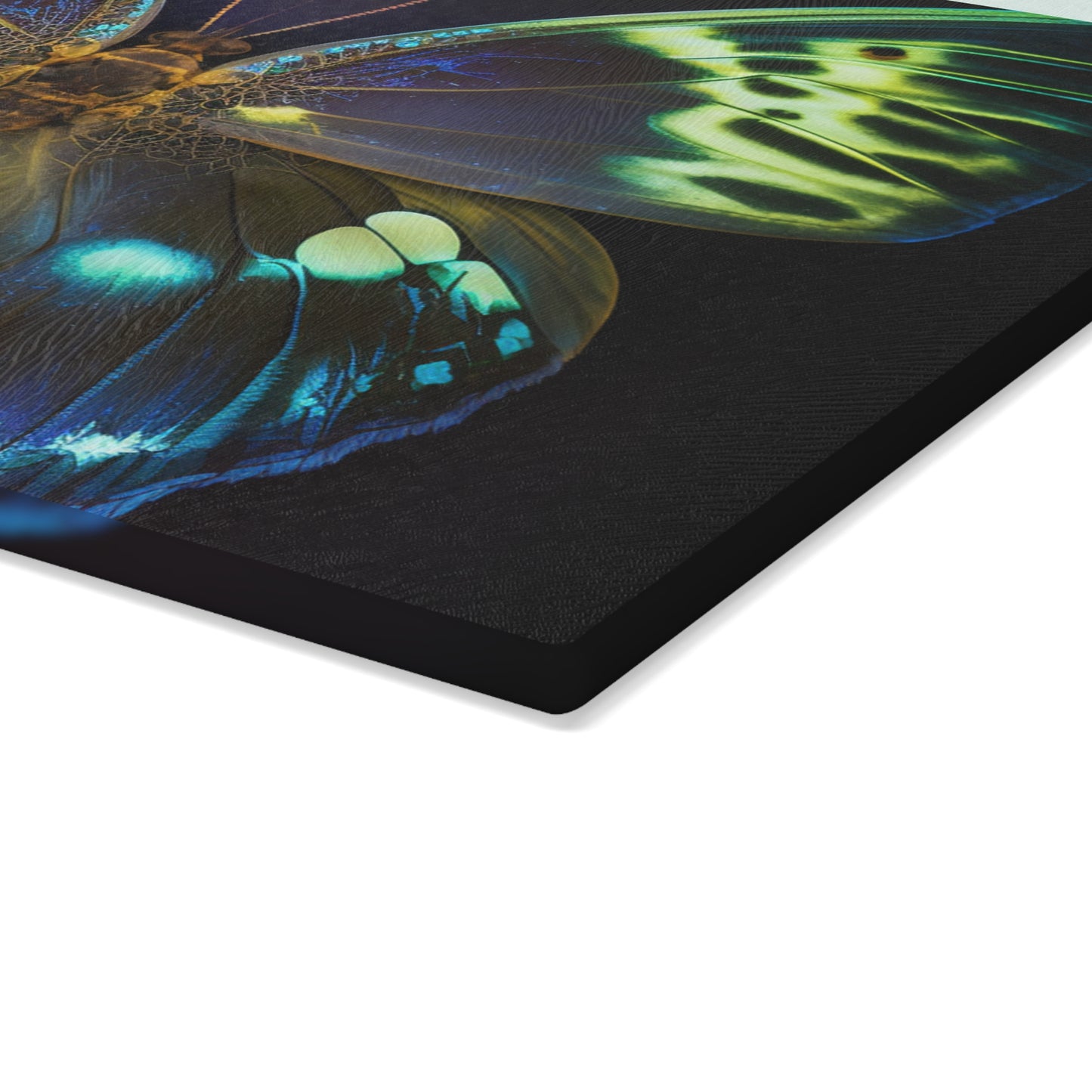 Glass Cutting Board Neon Hue Butterfly 1